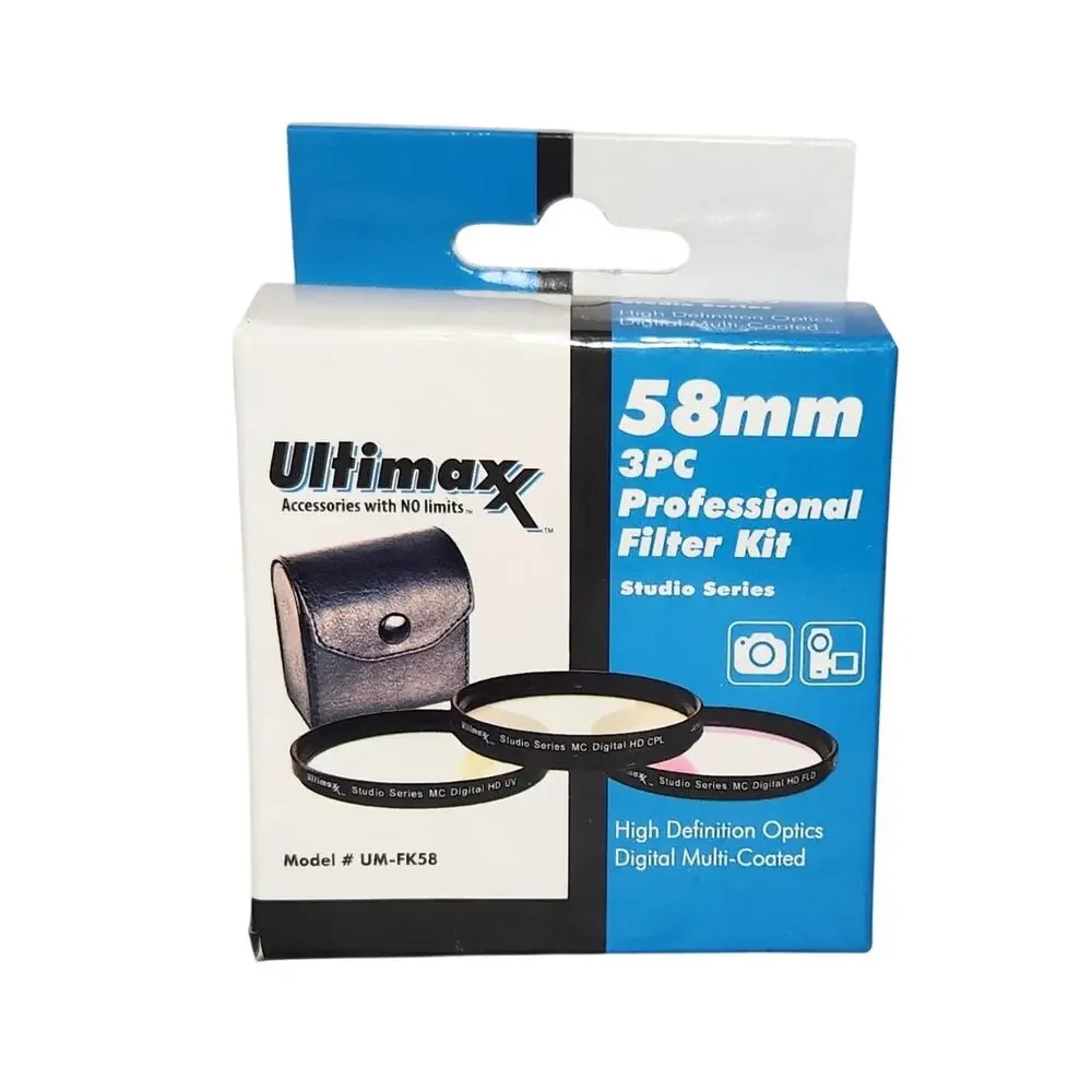 Ultimaxx 58MM 3PC HD Professional Filter Kit Studio Series Open Box